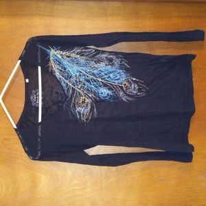 Panhandle Slim Womens Burnout Long Sleeve Tee